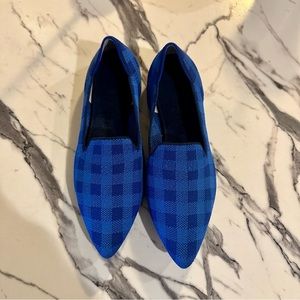 Rothy’s Lazuli Gingham Pointed Loafers size 8.5 blue *limited edition*